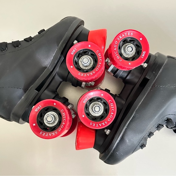 Chicago Skates Kids Quad Roller Skates Black Red | Children’s US J12 EUR 31 - Picture 9 of 10